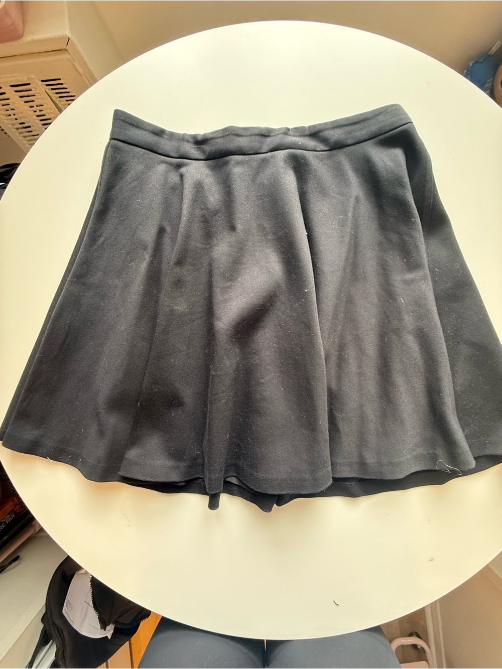 Alice + Olivia Black Flared Skater Mini with Smooth Waistband